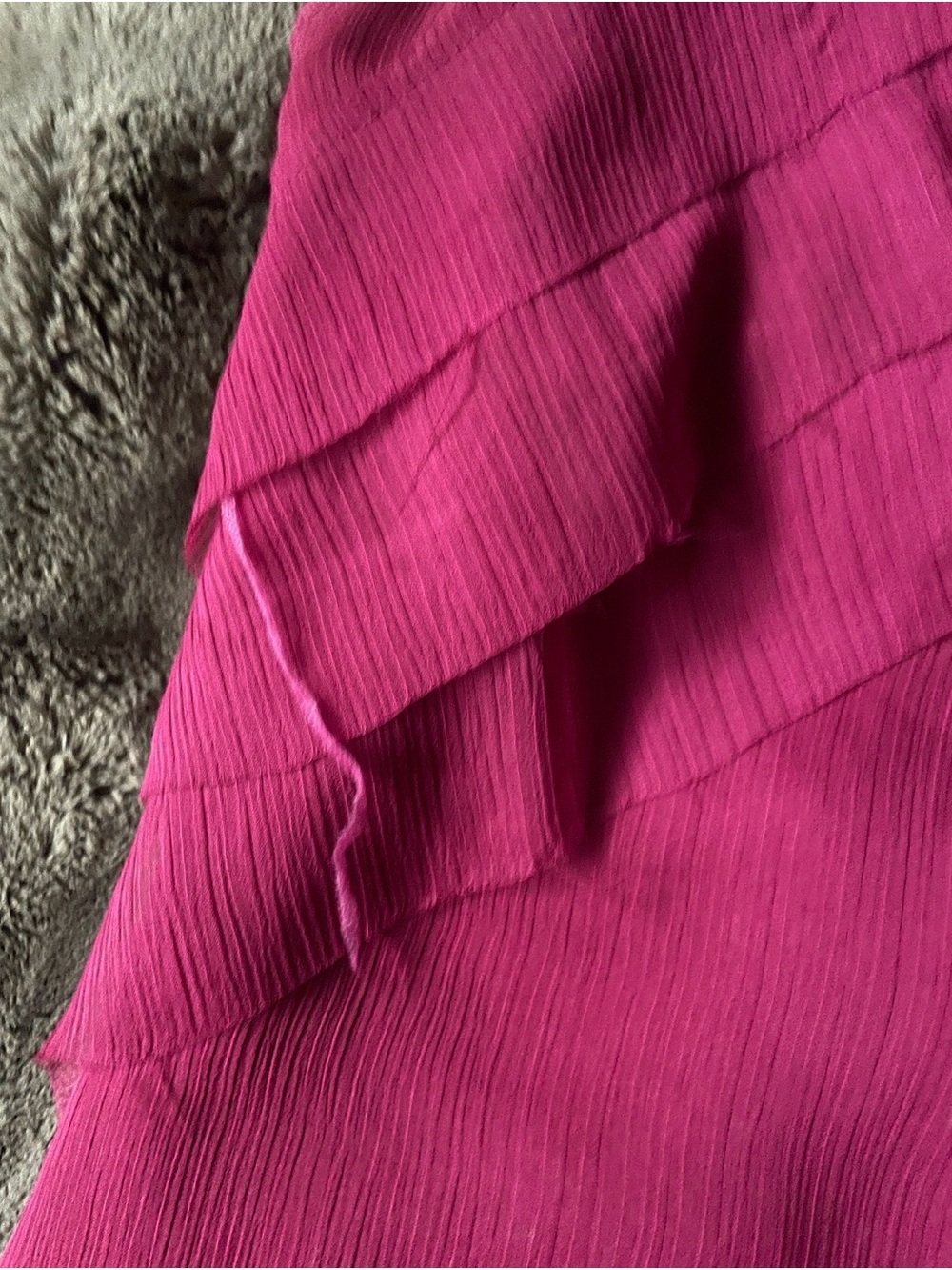 Banana Republic Ruffled Short-Sleeve Blouse — Raspberry - Picture 3 of 3